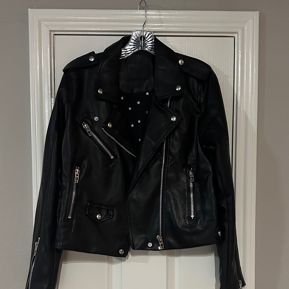 Blank NYC Black Leather Biker Jacket